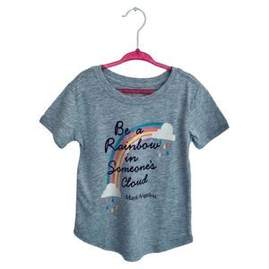 Maya Angelou Toddler Girls Be a Rainbow in Someone’s Cloud Tee Size 4T NWOT